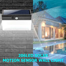 206LED Solar Motion Sensor Wall Light Outdoor Waterproof Garden Yard treet Lamp