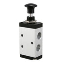 2X(5 Way Pneumatic Air Hand Lever Operated Valve Solenoid Valve Port 1/4 in