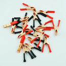 20 Pcs Black Red Copper Plated Metal Battery Clips Alligator Clamps 30A I3S9