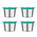 4Pcs/Set Reusable K Cups Filters Keurig Brewers Single Capsule Cup Steel