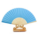 Chinese Folding Bamboo Cloth Retro Hand Held Fan Wedding Favor Summer Dance