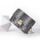 Women Serpentine Shoulder Handbag PU Leather Chain Small Crossbody Bags