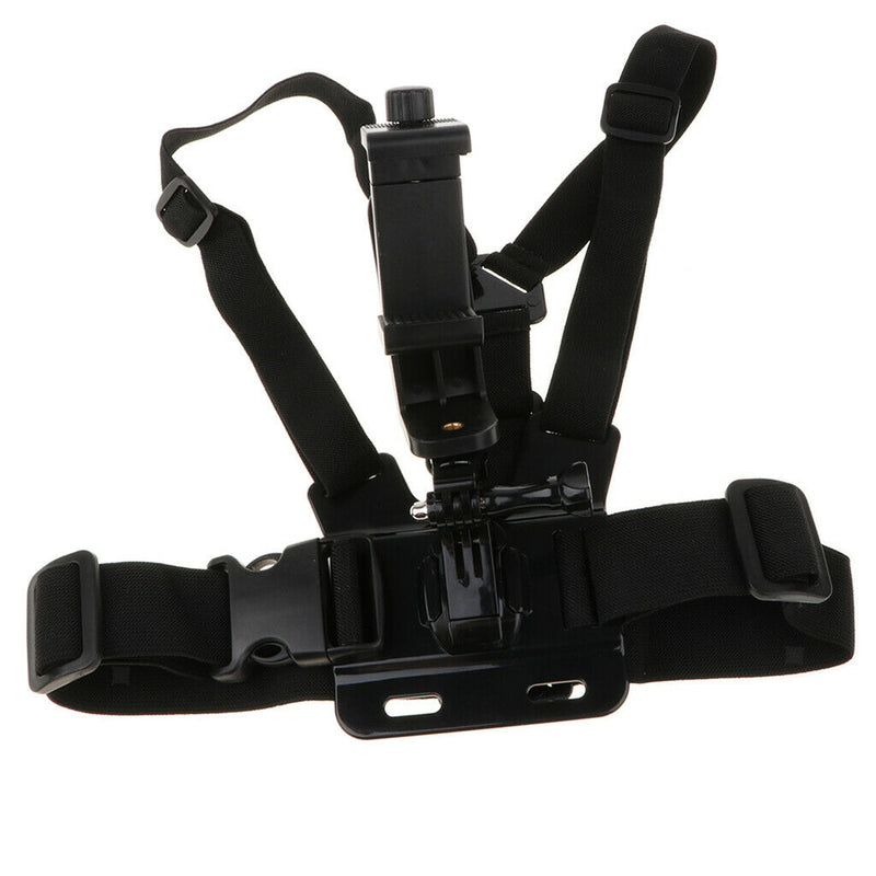 Chest Body Adjustable Harness Strap Outdoor Holder with Clip ABS for Black