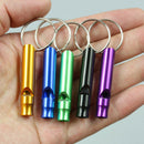 2x Camping Hiking Survival Aluminum Alloy Emergency Whistle With Keyring New