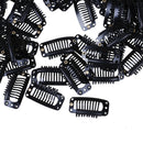 10Pcs Toupee Wig Clips Snap Clips W/ Rubber Back Hair Extension Black 9 TeetFHES