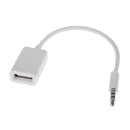 3.5mm Male AUX Audio Plug to USB 2.0 Female Converter Cable Cord Car MP3