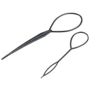 5X(2 pcs Topsy Tail Hair Styler Hair Style Hair Twister Snare Loop Black T9I8)