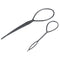 5X(2 pcs Topsy Tail Hair Styler Hair Style Hair Twister Snare Loop Black T9I8)