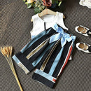 Girls Clothing Sets New Summer Fashion Girls Sleeveless Design T-Shirt + Ca