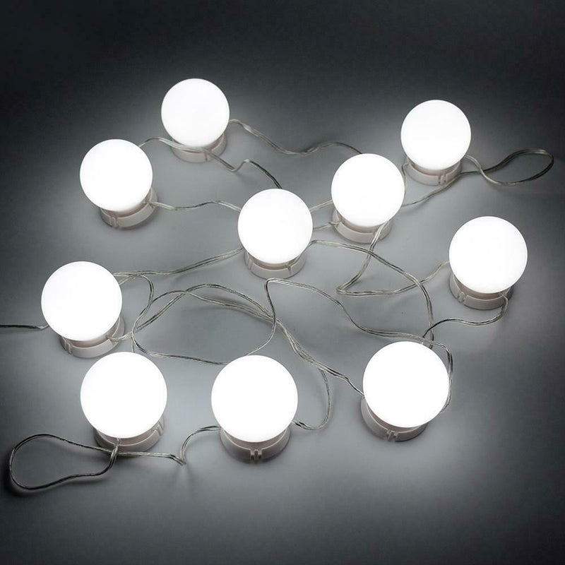 10pcs Makeup Mirror Vanity LED Soft Light Bulbs Kit Cosmetic Lighting White Set