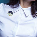 Creative Snow Nightscape Pin Brooch Round Badges Jacket Jewelry (Style 2) A