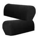 Set of 2 Universal Furniture Armrest Covers Sofa Couch Arm Protector Black
