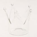 2x Crown Shape Glass Candle Holder Tealight Candlestick Tabletop Flower Vase