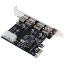 5 Gbps PCI Express to USB 3.0 Hub Splitter Card External Expansion, 4 Ports for