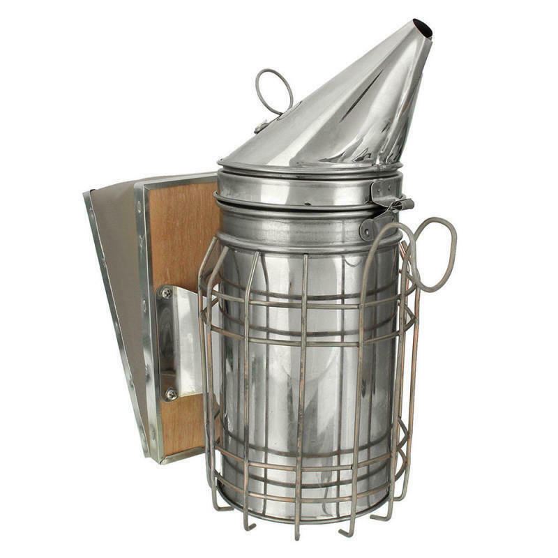 Bee Hive Smoker Stainless Steel w/Heat Shield Beekeeping Equipment tool CGY
