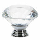 8 X LS-D3020 40MM Clear Crystal Glass Diamond Cut Door Knobs Kitchen Cabine E1O5