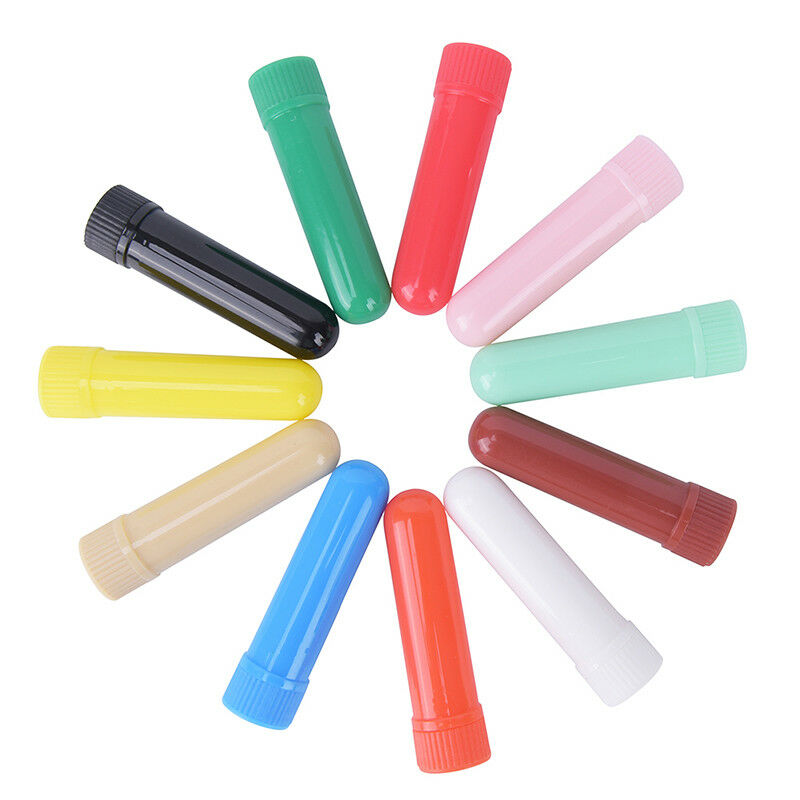 10X Essential Oil Aromatherapy Blank Nasal Inhaler Tubes Complete Stick Empty Bj