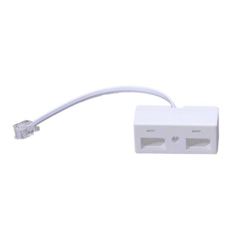RJ11 Plug to Dual UK BT Telephone Socket Convertor C4J8