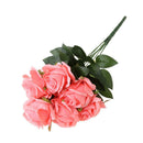Large 9 HEADS Artificial Rose Silk Flowers Floral Valentines Wedding Pink