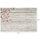 Retro Wood Planks Flower Photography Background Cloth Backdrop (0.4x0.6m) A