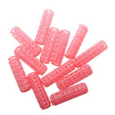 12 Pcs Pink Plastic DIY Hair Styling Roller Curlers Clips