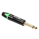 6.35mm Mono Male Plug Connector DIY Soldering Plug for Microphone (Green)