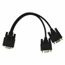 Fasdga VGA 15 Pin Male to 2 Female Plugs Computer Connector Cable Black W9J6