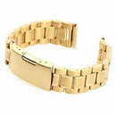 Men Women 18mm Golden Steel Watch Band Strap Bracelet Curved End High Quali