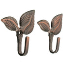 2 x Iron Leaf Shaped Curtain Tie backs Holders Wall Hooks Home Decor, Red B