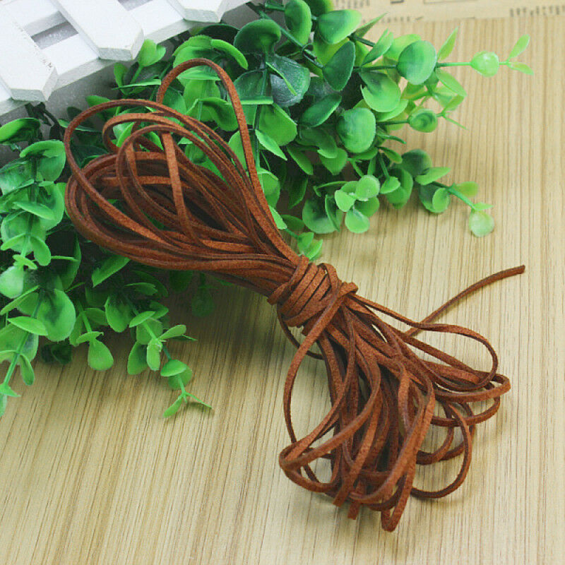 1 Roll Durable Brown Suede Leather Roller Cord String 2mm for Bracelet Necklace