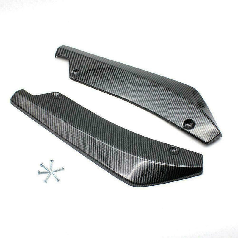 1Pair Carbon Fiber Car Rear Bumper Lip Diffuser Fins Splitter Accessories M4S7