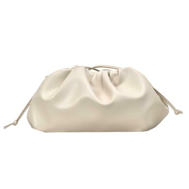 Fashion Women Shoulder Crossbody Bag PU Leather Solid Color Clutch (White)