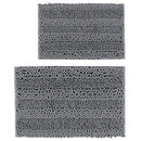 Non-Slip Chenille Bathroom Carpet Set Super Soft Absorbent Striped Carpet 2