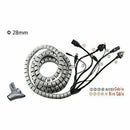 10mm Hose Spiral Computer Cable Cover Grey 9.8 ft with Clip W4D3