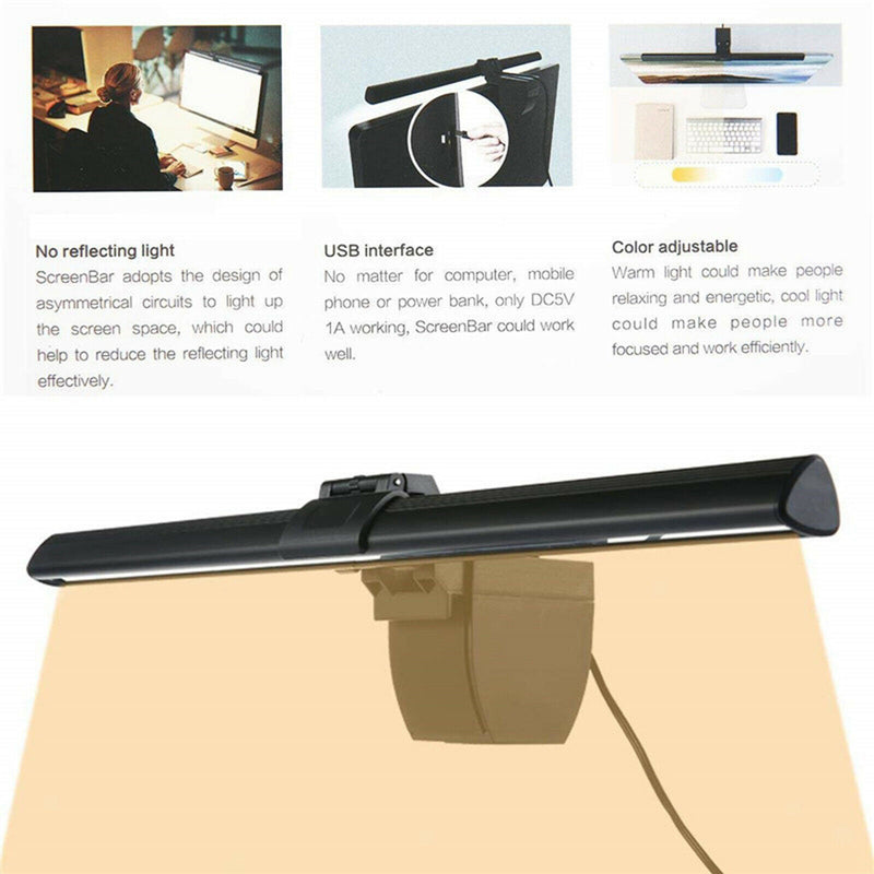USB Powered Screen Light Bar Lamp Desk Lamp for Home Office Travel