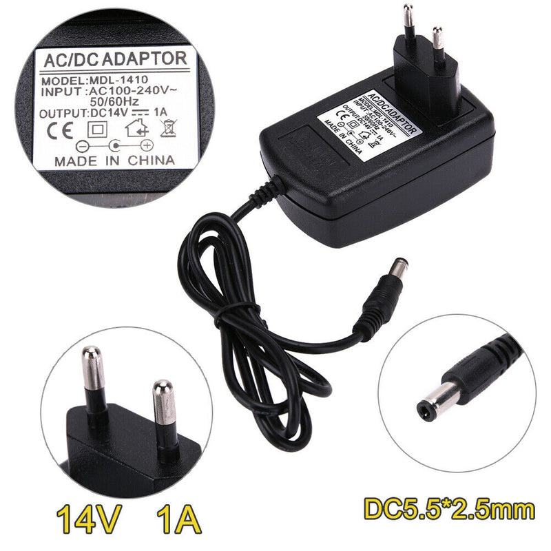 DC14V 1A Adapter AC 100V-240V to DC 14V Converter Power Supply Adapter 5.5* A