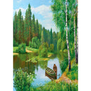 5D DIY Diamond Painting Forest Lake Full Drill Natural Landscape Embroidery