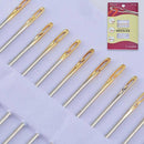 12x Self-Threading Sewing Needles - ASSORTED SIZES - EASY THREAD- Big Eye Newest