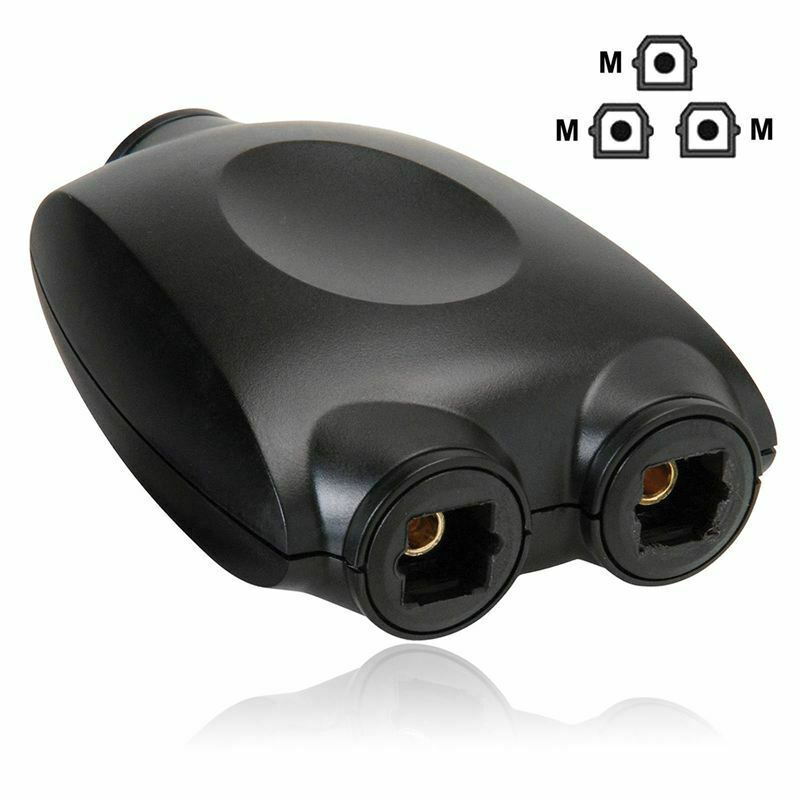 Cable Optical Digital Audio Splitter 2 Way Adapter Fiber Optic Converter T3H5