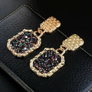 Large Rectangular Metal Drop Earrings Ladies Party Hanging Earrings Fashion