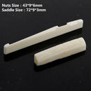 Acoustic Guitar Bone Bridge Saddle and Nut & Rosewood Bridge Pins Abalone Dot