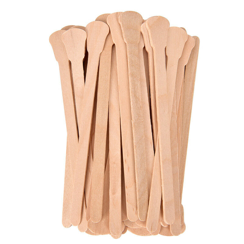 50PCS Wooden Waxing Wax Spatula Disposable Bamboo Sticks Kit Skin Beauty Tool FT