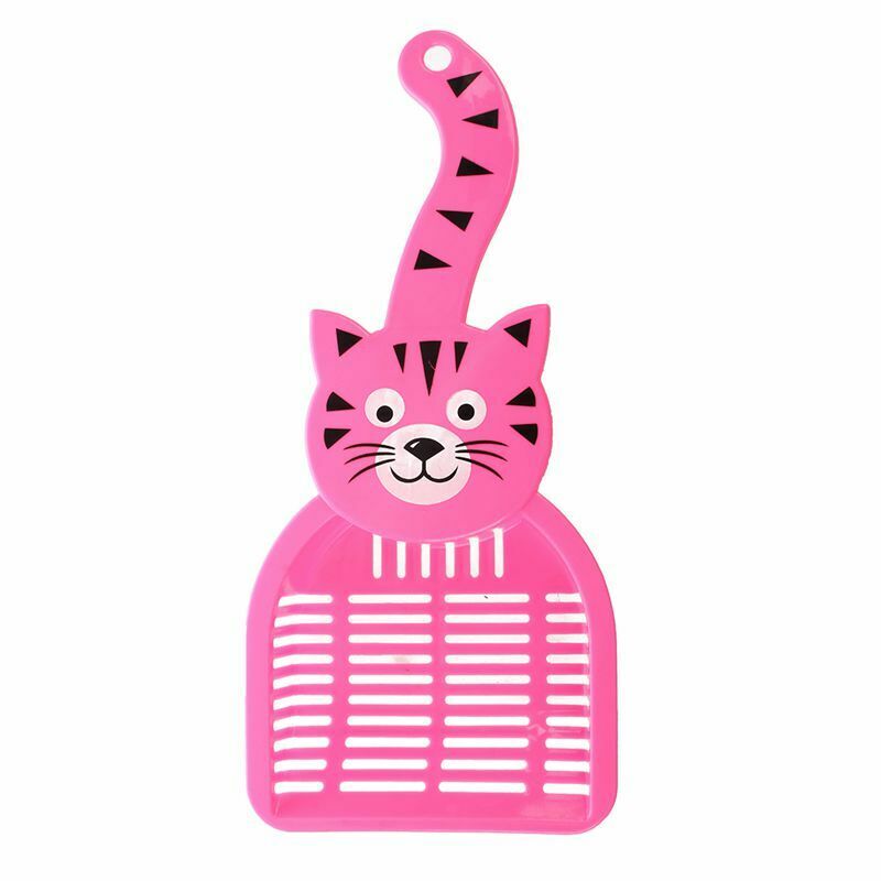 Rose Red Cat Pattern Plastic Pet Dog Cats Litter Scoop C7F2