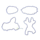 4Pcs Silicone Rubber Stamp + Cutting Dies Stencil Frame Scrapbook Christmas Card