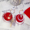 Fashion Trend Geometric Big Circle Ear Hook Long Full Diamond Festive Earri