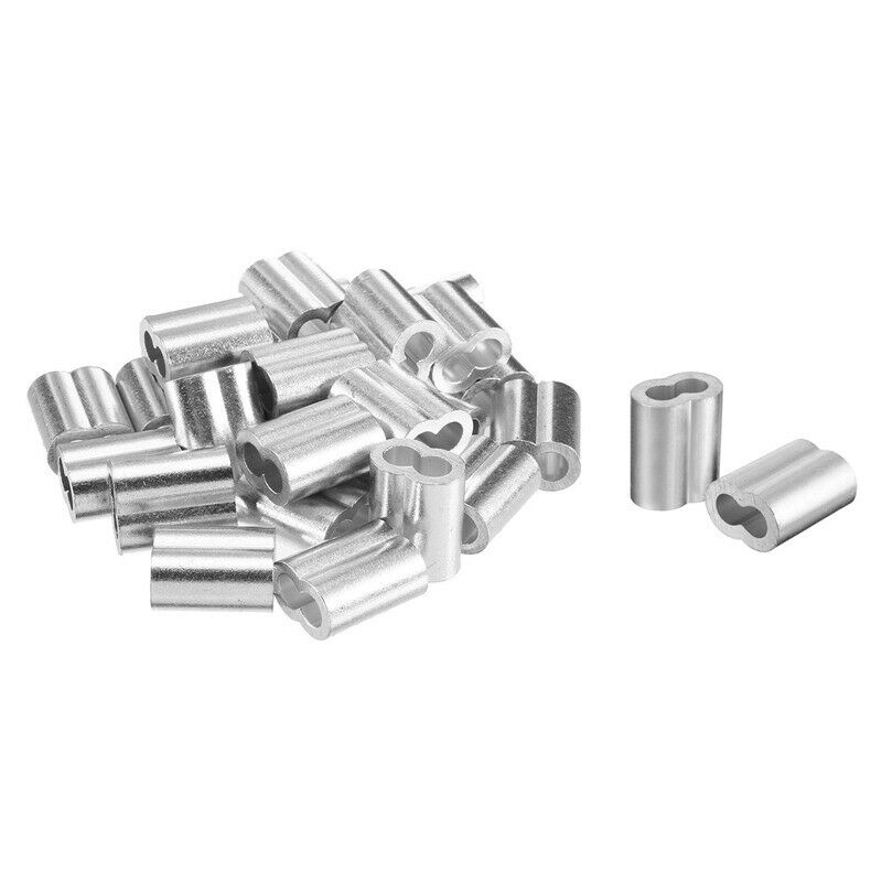 20pcs 3/8 inch (10mm) Diameter Wire Rope Aluminum Alloy Sleeves Clip Fittin J9Y8