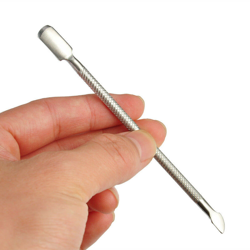 Stainless Steel Cuticle Pusher Remover Finger Dead Skin Push Nail Manicure Tool