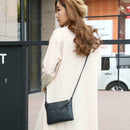 Fashion Women PU Patchwork Messenger Shoulder Bag Crossbody Small Bag(Black