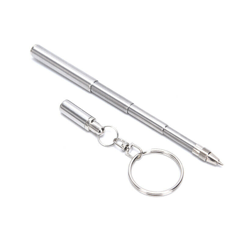 Telescopic Stainless Steel Pen Keyring Keychain Emergency Signature Tool G Gw