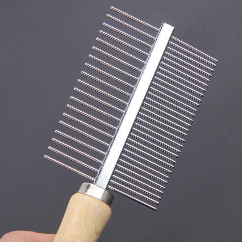 Stainless Steel Pet Dog Cat Hair Fur Double-sided Brush Comb Grooming